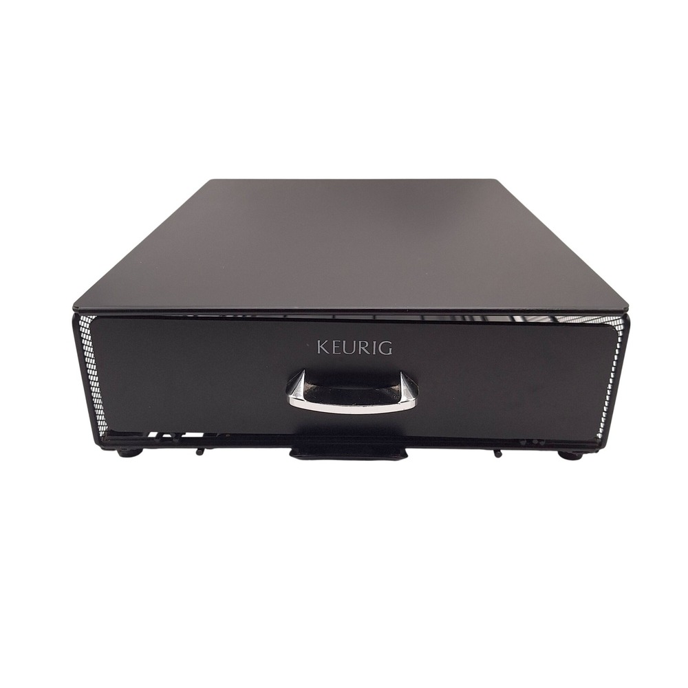 Keurig K-Cup Pod Storage Drawer Black Metal 36 Capacity Coffee Organizer